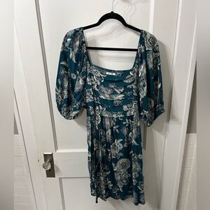Floral Teal Women's Dress